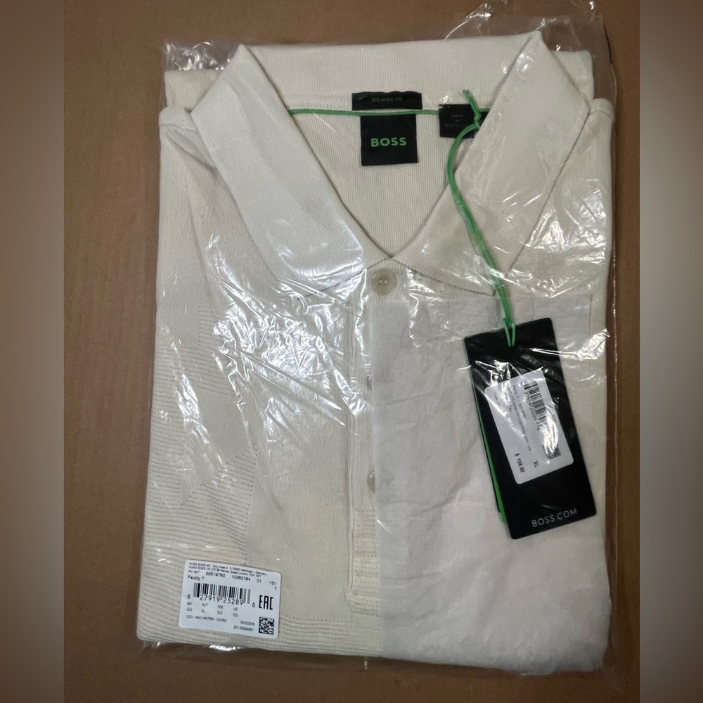 Hugo Boss Paddy 7 Relaxed Fit Polo shirt open white size XL